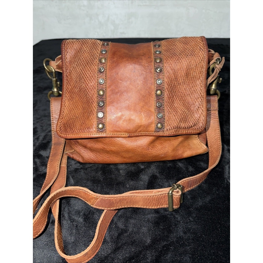 Vintage Kompanero Brown Leather Purse Shoulder Woven Sling Hobo Saddle Leather